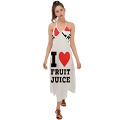 I Love Fruit Juice Halter Tie Back Dress  by ilovewhateva