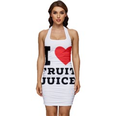 I Love Fruit Juice Sleeveless Wide Square Neckline Ruched Bodycon Dress by ilovewhateva