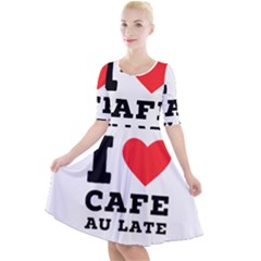 I Love Cafe Au Late Quarter Sleeve A-line Dress by ilovewhateva