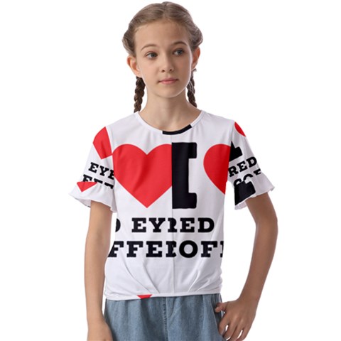 I Love Red Eye Coffee Kids  Cuff Sleeve Scrunch Bottom Tee by ilovewhateva