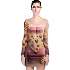 Cookies Valentine Heart Holiday Gift Love Long Sleeve Bodycon Dress by Ndabl3x