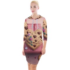 Cookies Valentine Heart Holiday Gift Love Quarter Sleeve Hood Bodycon Dress by Ndabl3x