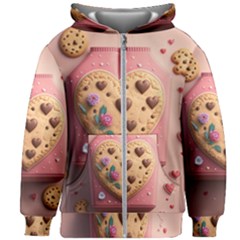 Cookies Valentine Heart Holiday Gift Love Kids  Zipper Hoodie Without Drawstring by Ndabl3x