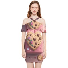 Cookies Valentine Heart Holiday Gift Love Shoulder Frill Bodycon Summer Dress by Ndabl3x