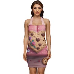 Cookies Valentine Heart Holiday Gift Love Sleeveless Wide Square Neckline Ruched Bodycon Dress by Ndabl3x