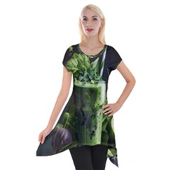 Drink Spinach Smooth Apple Ginger Short Sleeve Side Drop Tunic by Ndabl3x