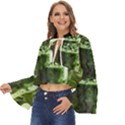 Drink Spinach Smooth Apple Ginger Boho Long Bell Sleeve Top View2