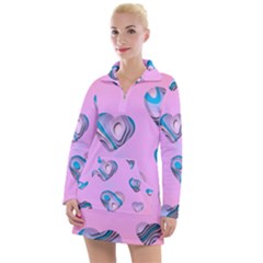 Hearts Pattern Love Women s Long Sleeve Casual Dress by Ndabl3x