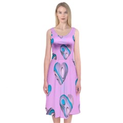 Hearts Pattern Love Midi Sleeveless Dress by Ndabl3x