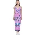 Hearts Pattern Love V-Neck Spaghetti Strap Tie Front Jumpsuit View1