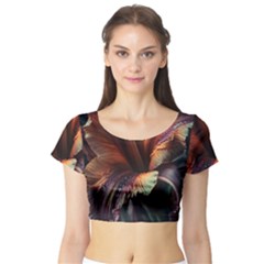 Flower Orange Lilly Short Sleeve Crop Top by Ndabl3x