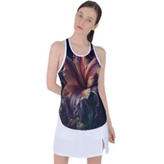 Flower Orange Lilly Racer Back Mesh Tank Top by Ndabl3x