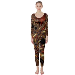 Geometric Art Fractal Abstract Art Long Sleeve Catsuit by Ndabl3x