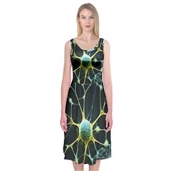 Neuron Network Midi Sleeveless Dress by Ndabl3x