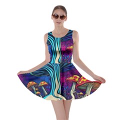 Mushrooms Fungi Psychedelic Skater Dress by Ndabl3x