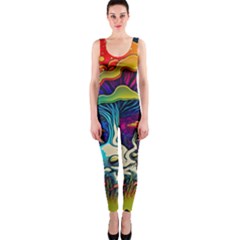 Mushrooms Fungi Psychedelic One Piece Catsuit by Ndabl3x