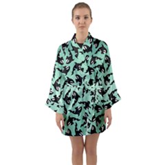 Orca Killer Whale Fish Long Sleeve Satin Kimono by Ndabl3x