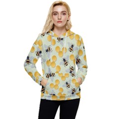 Honey Bee Bees Pattern Women s Lightweight Drawstring Hoodie by Ndabl3x