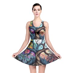 Tree Colourful Reversible Skater Dress by Ndabl3x