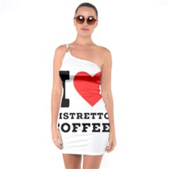 I Love Ristretto Coffee One Shoulder Ring Trim Bodycon Dress by ilovewhateva