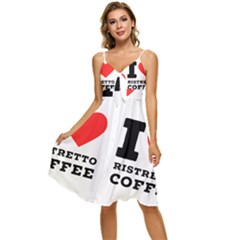 I Love Ristretto Coffee Sleeveless Tie Front Chiffon Dress by ilovewhateva