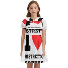 I Love Ristretto Coffee Kids  Bow Tie Puff Sleeve Dress by ilovewhateva