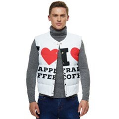 I Love Frappe Coffee Men s Short Button Up Puffer Vest	 by ilovewhateva