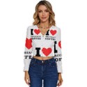 I love macchiato coffee Long Sleeve V-Neck Top View1