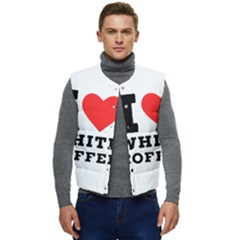 I Love White Coffee Men s Short Button Up Puffer Vest	 by ilovewhateva