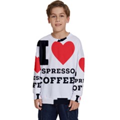 I Love Espresso Coffee Kids  Long Sleeve Jersey by ilovewhateva