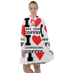 I Love Cappuccino Coffee All Frills Chiffon Dress by ilovewhateva