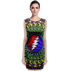 Grateful Dead Pattern Classic Sleeveless Midi Dress by Wav3s