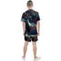 Peacock Bird Feathers plumage Colorful Texture Abstract Men s Mesh Tee and Shorts Set View2