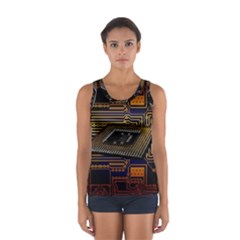 Processor Cpu Board Circuit Sport Tank Top  by Wav3s