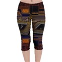 Processor Cpu Board Circuit Velvet Capri Leggings  View1