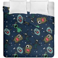 Monster-alien-pattern-seamless-background Duvet Cover Double Side (king Size) by Wav3s