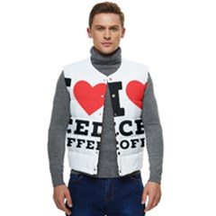 I Love Iced Coffee Men s Short Button Up Puffer Vest	 by ilovewhateva