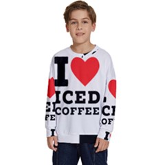 I Love Iced Coffee Kids  Long Sleeve Jersey by ilovewhateva