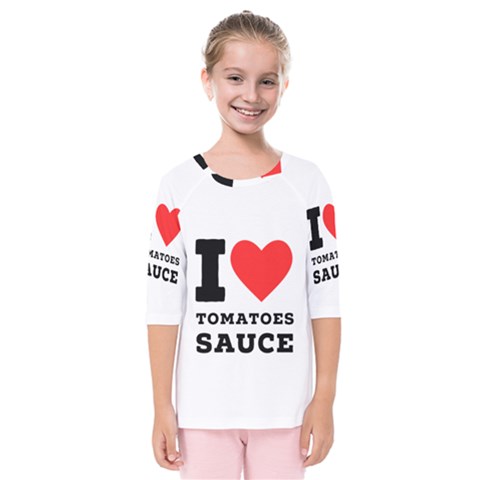 I Love Tomatoes Sauce Kids  Quarter Sleeve Raglan Tee by ilovewhateva