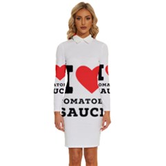 I Love Tomatoes Sauce Long Sleeve Shirt Collar Bodycon Dress by ilovewhateva