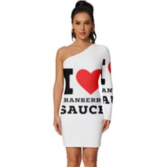 I Love Cranberry Sauce Long Sleeve One Shoulder Mini Dress by ilovewhateva