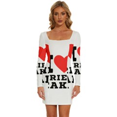 I Love Fried Cake  Long Sleeve Square Neck Bodycon Velvet Dress by ilovewhateva