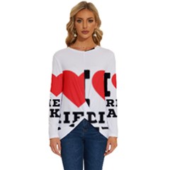 I Love Fried Cake  Long Sleeve Crew Neck Pullover Top by ilovewhateva