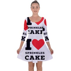 I Love Sprinkles Cake Quarter Sleeve Skater Dress by ilovewhateva