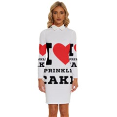 I Love Sprinkles Cake Long Sleeve Shirt Collar Bodycon Dress by ilovewhateva