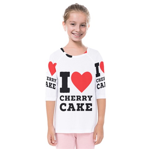 I Love Cherry Cake Kids  Quarter Sleeve Raglan Tee by ilovewhateva