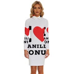 I Love Vanilla Donut Long Sleeve Shirt Collar Bodycon Dress by ilovewhateva