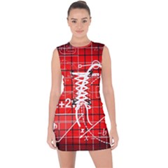 Geometry Mathematics Cube Lace Up Front Bodycon Dress by Ndabl3x