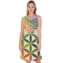 Mandala Rainbow Colorful Knee Length Skater Dress With Pockets by Ndabl3x