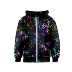 Snowflakes Snow Winter Christmas Kids  Zipper Hoodie by Ndabl3x